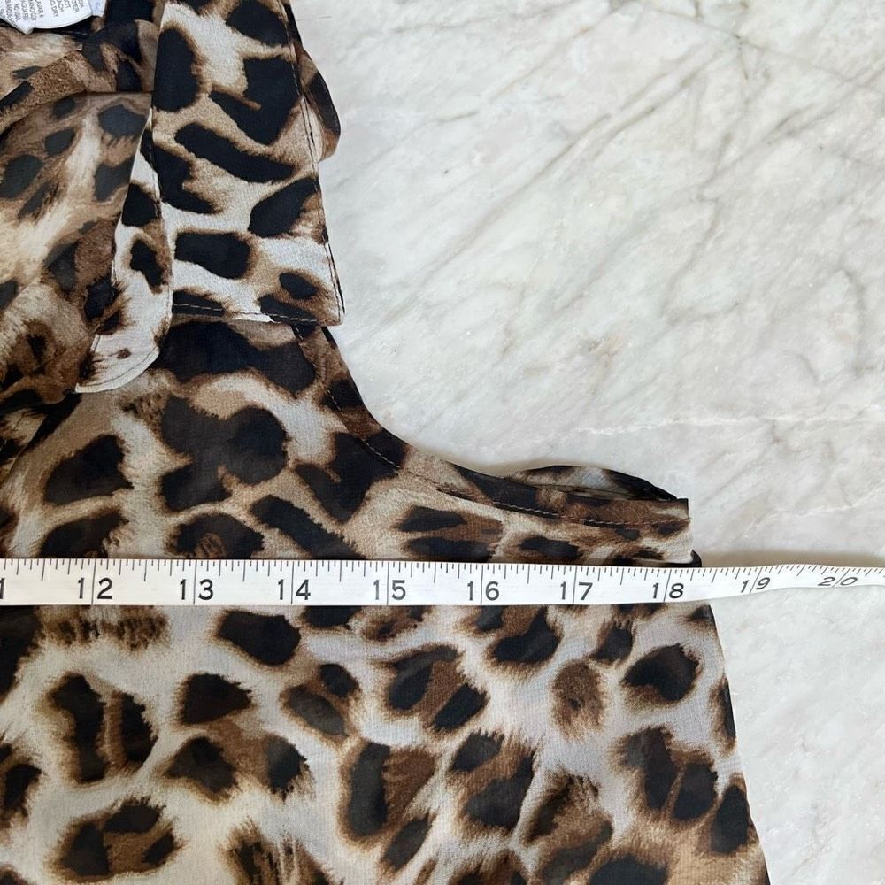 Ambiance Leopard High Low Button Blouse size M - Picture 5 of 6